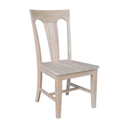 International Concepts Elle Solid Wood Splat Back Dining Chairs - Set of 2 - Unfinished CI-68P
